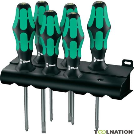 Wera 05105622001 335/350/355/6 Set di cacciaviti Kraftform Plus Lasertip + supporto, 6 pezzi - 2