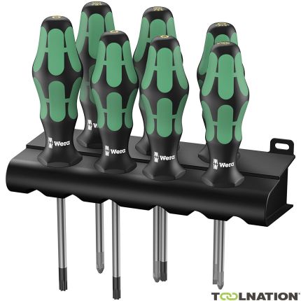 Wera 05320540001 335/350/367/7 Set di cacciaviti Kraftform Plus Lasertip + supporto, 7 pezzi - 1