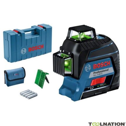 Bosch Professional GLL3-80 G Cross line laser verde in valigetta + 5 anni di garanzia del rivenditore 0601063Y00 - 5