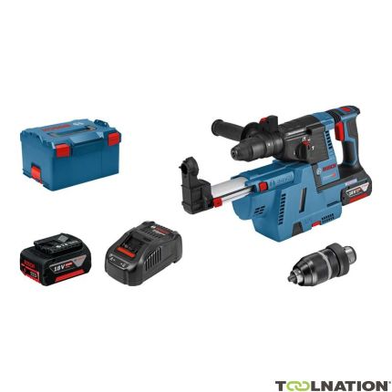 Bosch Professional GBH 18V-26 F Martello combinato + GDE18V-16 Raccoglitore di polvere incorporato 18 Volt 6,0 AH in L-Boxx 0611910004 - 3