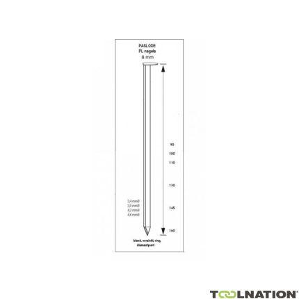 Paslode Fijaciones 140547 Roundrive Striscia di chiodi 3,8 x 130 liscia vuota 1120 pezzi - 1