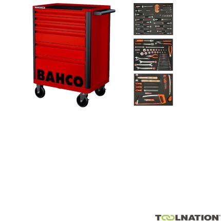 Bahco 1472K6RED-FULL3 Carrello portautensili rosso da 130 pezzi - 1