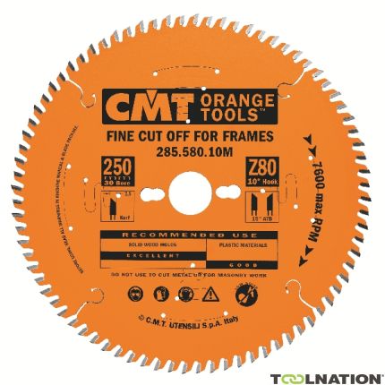 CMT 285.580.10M Lama con denti trapezoidali destri e sinistri Extreme 250 x 30 x 80T - 4