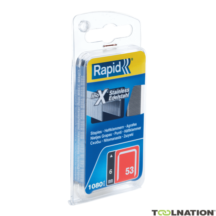 Rapid N. 53 punti metallici a filo sottile in acciaio inox 6 mm 40109509 1.080 pezzi - 1