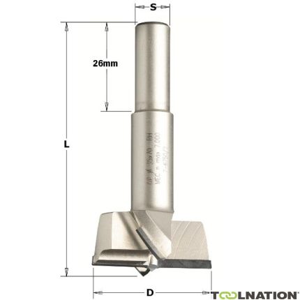 CMT 369.150.61 Trapano per testa del cilindro diamantato 15 mm, albero 10x26, destro - 1