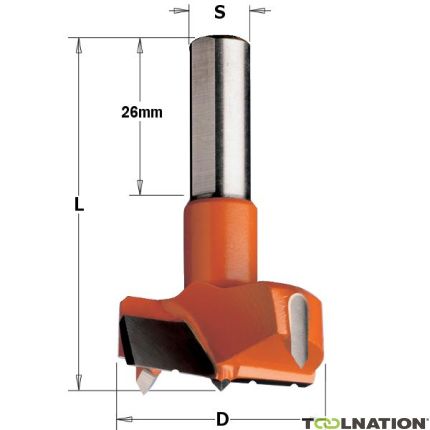 CMT 369.400.11C Punta per testa di cilindro con rompitruciolo 40 mm, gambo 10x26, destra - 1