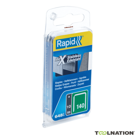 Rapid N. 140 graffe a filo piatto in acciaio inox 10 mm 40109575 650 pezzi - 1