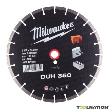 Milwaukee 4932471986 DUH 350 Lama diamantata Uni 350 x 25,4 mm - 1