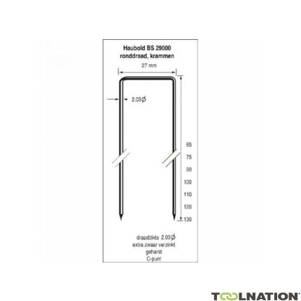 Haubold Fissaggi 503614 Non BS29000-100 CNK Punta a scalpello zincata 12mµ 1.600 pezzi - 1