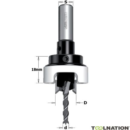 CMT 515.412.11A Svasatura con impostazione della profondità 12 mm, gambo 10 mm, D3: 4 mm - 1