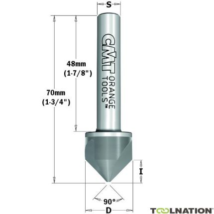 CMT 521.002.11 Punta svasata 19,5 mm, gambo 10x48, destra - 1