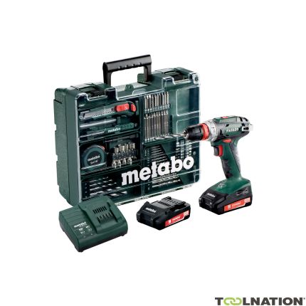 Metabo 602217880 BS 18 Quick set trapano avvitatore a batteria 18V Li-Ion (2 batterie da 2,0Ah) + set di 73 accessori in valigetta - 1