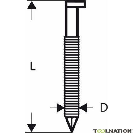 Bosch Professional 2608200016 SN34 DK 75R Chiodo a striscia 34° con testa a D Anello vuoto 75 mm 3000 pezzi - 1