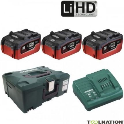 Metabo 685069000 Batteria 3 x 18V LiHD 5,5Ah + Caricabatterie ASC30-36 in Metaloc - 1