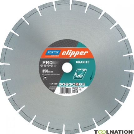 Clipper 70184610436 Pro Granite Lama diamantata 450 x 25,4 mm - 1