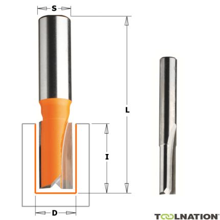 CMT 911.050.11 5 mm Fresa per scanalature con 2 teste di taglio diritte gambo 8 mm - 1