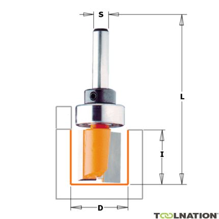 CMT 711.13011B 13 mm Fresa per scanalature con gambo per cuscinetti 6 mm - 2