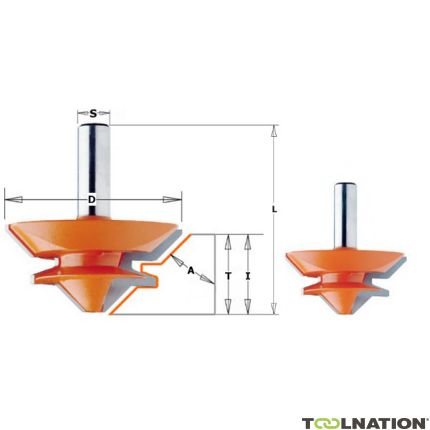 CMT 955.503.11 Fresa a 45° con gambo ad angolo retto 12 mm - 1