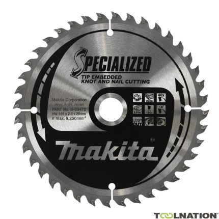 Makita B-09494 HM zaagblad Tip E 185 x 30 x 40T - 1