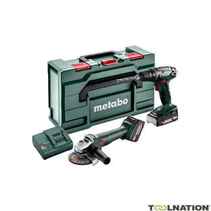 Metabo Comboset 18V 2,0Ah Li-Ion - BS18 trapano a batteria + W 18 L 9-125 Smerigliatrice angolare 685204500 - 1