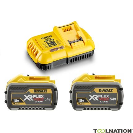 DeWalt DCB118X2-QW Kit di avviamento FlexVolt - 2 batterie FlexVolt 54V 9,0Ah Li-Ion + caricatore rapido DCB118 - 1