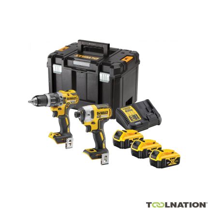 DeWalt DCK266P3T Comboset 18V 3 x 5,0Ah Li-Ion - Trapano a percussione a batteria DCD796 + Avvitatore a percussione DCF887 - 1