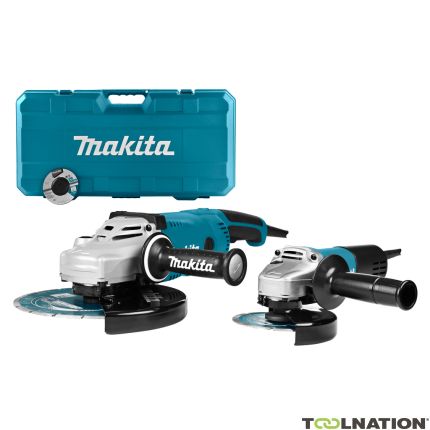 Makita DK0054X1 Set smerigliatrice angolare combinato con valigetta (GA9020R+9558HNRG) + 2 dischi diamantati - 1