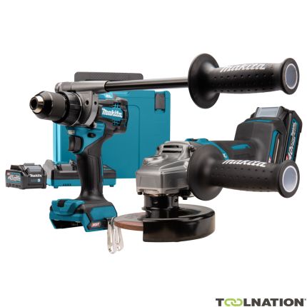 Makita DK0124G201 Combiset - Trapano a batteria DF001G + Smerigliatrice GA005 40V max 4,0Ah Li-Ion in Mbox - 3