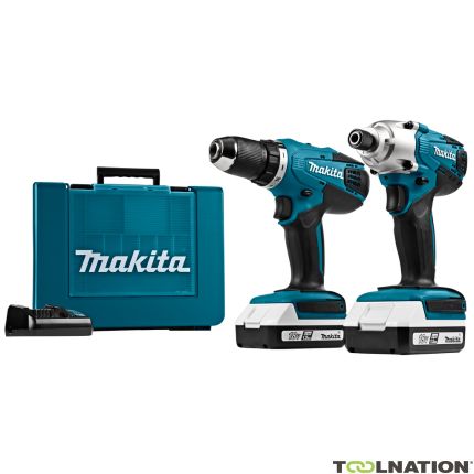 Makita DK18041 - Trapano a batteria DF457D + trapano a percussione TD127D 18V 1,5 AH Li-ion - 1