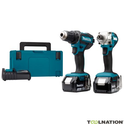 Makita DLX2339J - Trapano a batteria DDF482 + avvitatore a impulsi DTD156 18V 3,0 AH Li-ion - 1