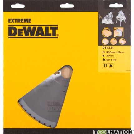 DeWalt DT4331-QZ DT4331 Lama HM 305 x 30 x 60T a denti alternati, negativo 5° Legno finitura fine - 1