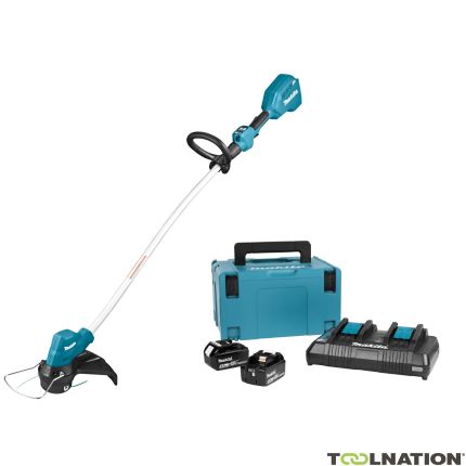 Makita DUR189PTE1 DUR189Z1 Tagliabordi 18V + kit di avviamento 197629-2 (2 batterie da 5,0 Ah e caricatore rapido duo) - 1