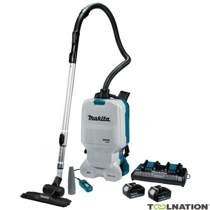 Makita DVC660PT2 Aspirapolvere a zaino 2x18V 5.0Ah Li-Ion con kit di aspirazione 4 pezzi per il mercato della pulizia - 1