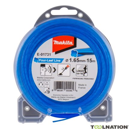 Makita E-01731 Filo da taglio blu 1,65 mm x 15 mtr per decespugliatori - 1