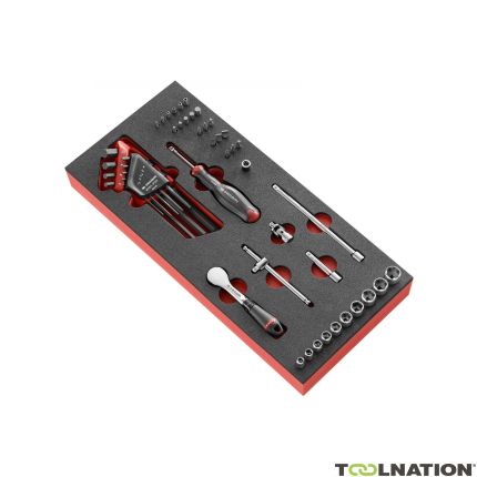 'Facom MODM.R181-36PB Set di bussole e punte metriche da 1/4'''' a 6 punte in schiuma modulo da 46 pezzi' - 1