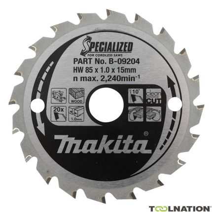 Makita B-08894 HM-zaagblad Hout 190 x 20 x 24T - 1