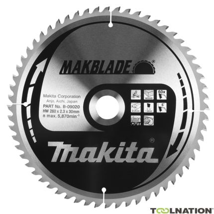 Makita B-09042 HM-zaagblad Hout 190 x 20 x 60T - 1