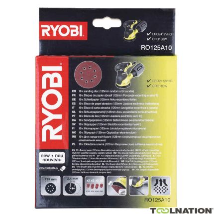 Ryobi 5132002608 RO125A10 Set di platorelli eccentrici 125 mm - 1