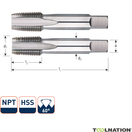 Rotec 314.0014 HSS Set di rubinetti manuali 1/4 x 18 NPT (2) - 1