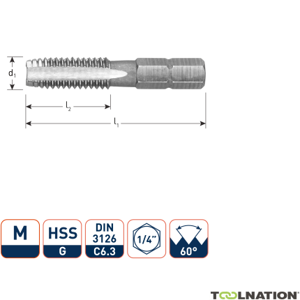 Rotec 317.0300 HSS Punta per rubinetto 1/4 M3 x 0,5 - 1