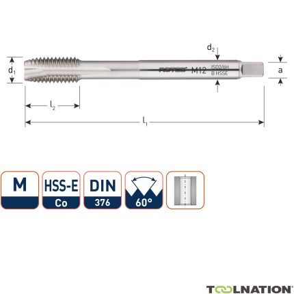 Rotec 321.0500B HSS-E OPTI-LINE rubinetto macchina DL DIN 376B M 5x0,8 - 1