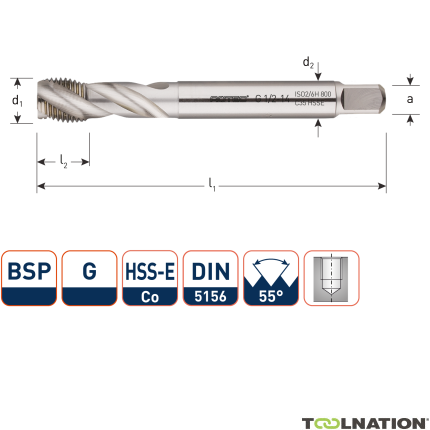 Rotec 341.0875C HSSE 800 M.Tap /35° BSP G 7/8-14 - 1