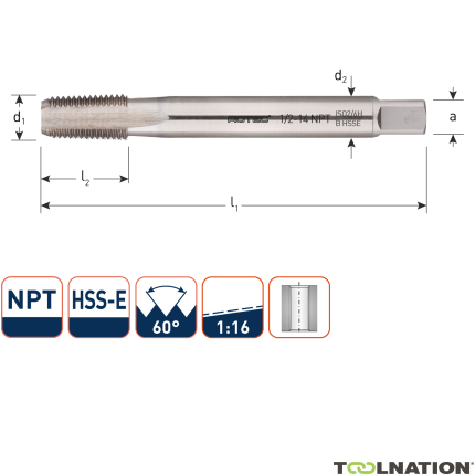 Rotec 343.0020 HSSE 800 M.Tap NPT 1/16-27 - 1