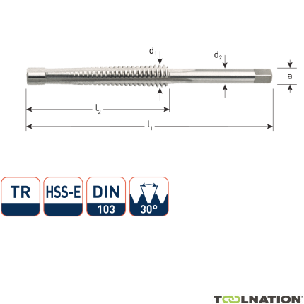 Rotec 356.1600 HSS-G Maschiatura trapezoidale TR16 x 4 - 1