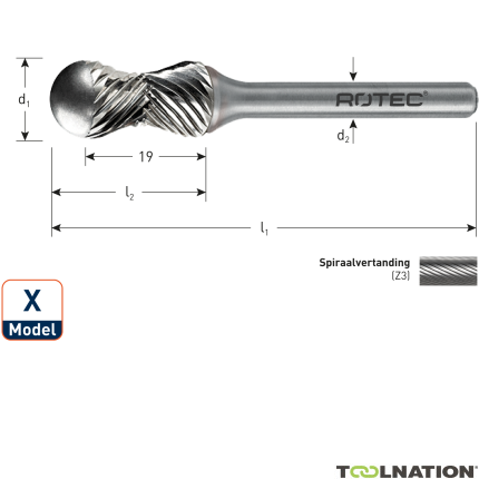 Rotec 442.2000 Frese HM 12,7 mm modello X - 1