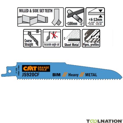 CMT JS920CF-5 JS920CF Lame per sega circolare 5 pezzi Bi-metallo 150mm x 1,6 x 9TPI Applicazione: Lamiere metalliche spesse (4-12mm); tubi e profili pieni; tubi cavi; lavori di demolizione pericolosi. - 1