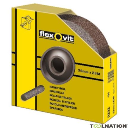 Flexovit 63642585733 KF271 Rotolo di levigatura 25 mm x 25 mtr. P40 Panno universale in scatola - 1