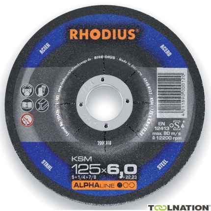 Rhodius 200018 Disco da sbavo KSM Metallo 125 x 6,0 x 22,23 mm - 1