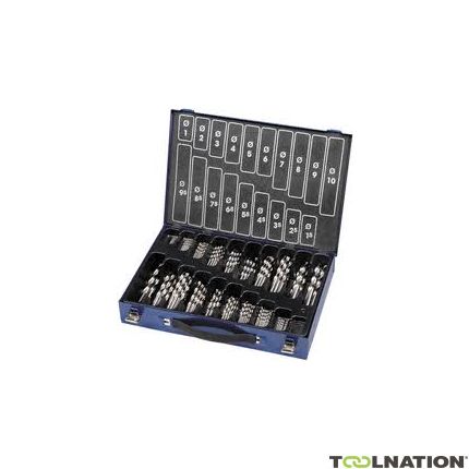 Bohrcraft 11201410170 MG170 Set di 170 pezzi con punte per metallo rettificate HSS-G DIN 338 in cassetta industriale. - 1