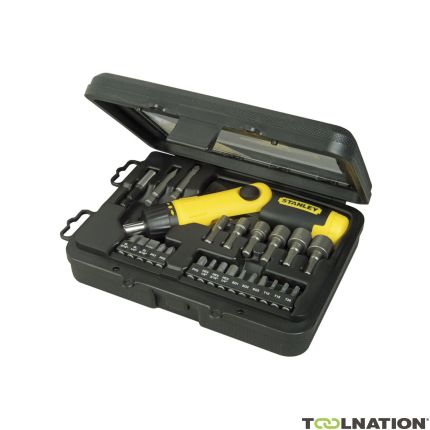 Stanley 0-63-022 Set di bit a cricchetto con impugnatura a pistola da 25 pezzi - 1